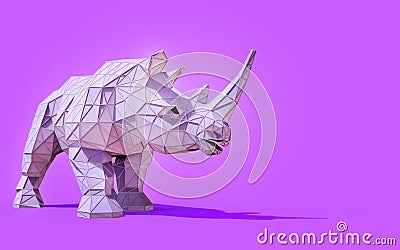 Origami Rhino Low Poly Stock Photo