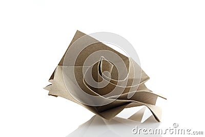 Origami rose flower by recycle papercraft Stock Photo