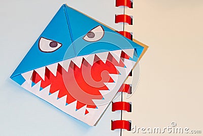 Origami, shark, bookmark Stock Photo