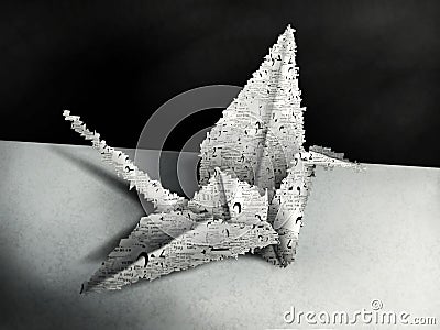 Origami Swan Stock Photo
