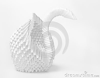 Origami swan Stock Photo