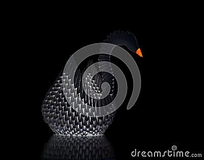 Origami swan Stock Photo