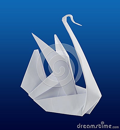 Origami swan Stock Photo