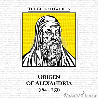 Origen of Alexandria 184 â€“ 253 was an early Christian scholar, ascetic, and theologian Vector Illustration