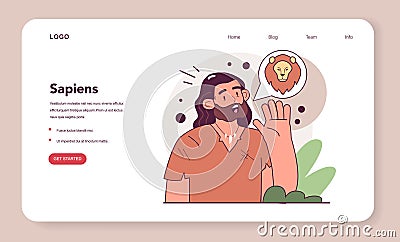 Origin of language theory. Speech evolved with the development Vector Illustration