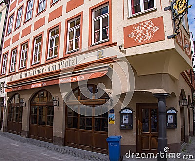 Original Bavarian Pub in Munich - CITY OF MUNICH, GERMANY - JUNE 03, 2021 Editorial Stock Photo