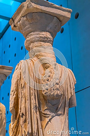 Original Caryatids Ruins Temple Erechtheion Acropolis Museum Athens Greece Editorial Stock Photo