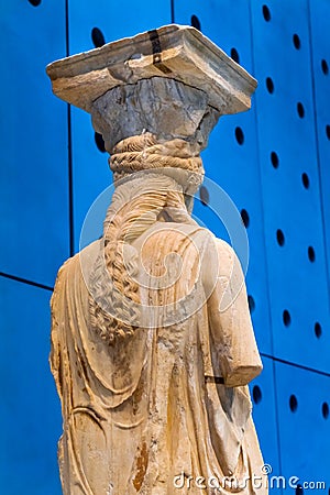 Original Caryatids Ruins Temple Erechtheion Acropolis Museum Athens Greece Editorial Stock Photo