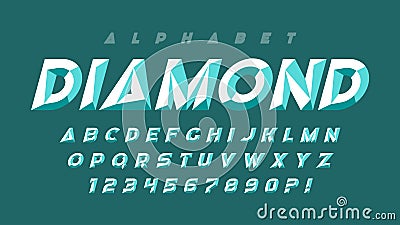 Original characters design, chisel alphabet style, letters and numbers Stock Photo
