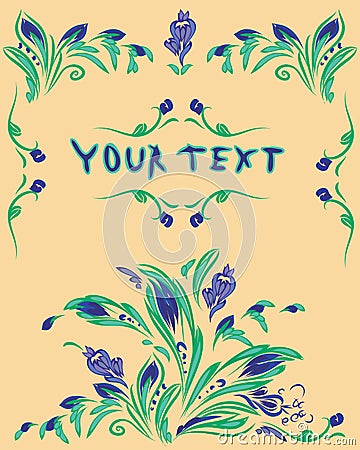 Original colourful springtime postcard Vector Illustration