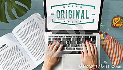 Original Copyright Genuine Patent Brand Graphic Concept Stock Photo