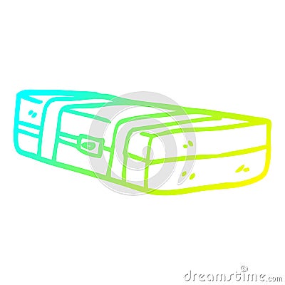 A creative cold gradient line drawing cartoon suit case Vector Illustration