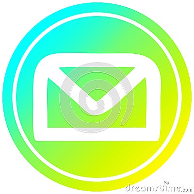 A creative envelope letter circular in cold gradient spectrum Vector Illustration
