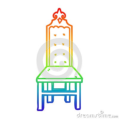 A creative rainbow gradient line drawing fancy cartoon chair Vector Illustration