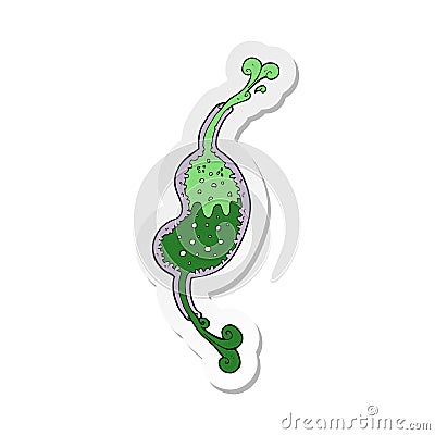 A creative sticker of a cartoon bubbling stomach Vector Illustration