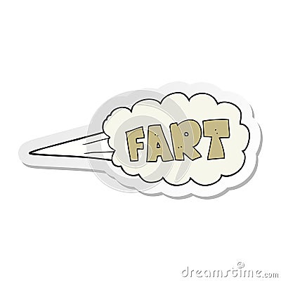 A creative sticker of a cartoon fart symbol Vector Illustration