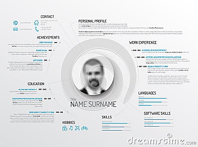 Original cv / resume template Vector Illustration