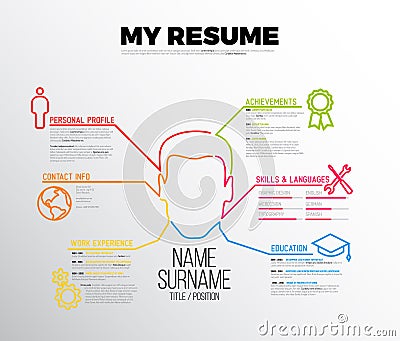 Original cv / resume template Vector Illustration