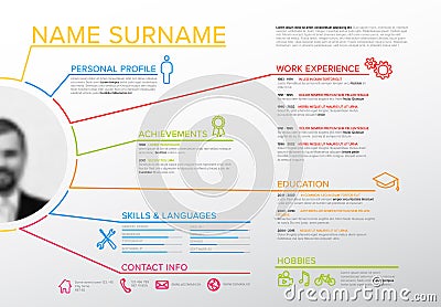 Original cv / resume template Vector Illustration