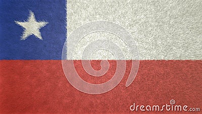 Original 3D image of the flag of Chile. Stock Photo