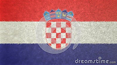 Original 3D image of the flag of Croatia. Stock Photo