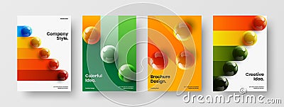 Original 3D spheres corporate identity concept collection Vector Illustration