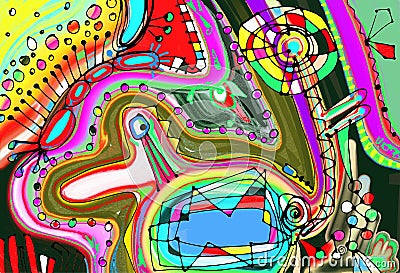 Original digital painting of abstraction Vector Illustration