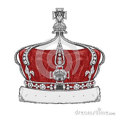 Original drawing of Crown. Stock Photo