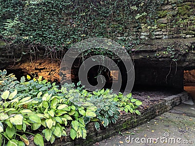 Original entrance to Fantastic Caverns Stock Photo