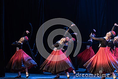 Girl Of Daban Town 3-Uygur Dance-Graduation Show of Dance Departmen Editorial Stock Photo