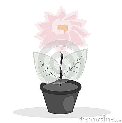 original flower in a pot Vector Illustration