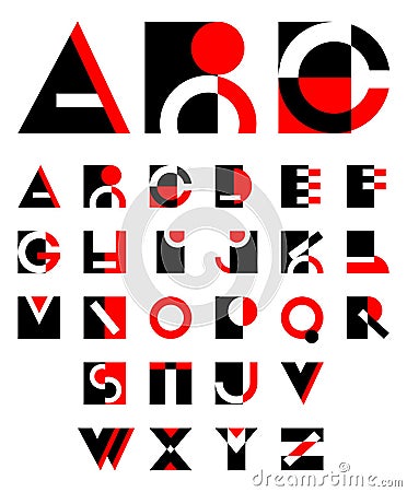 Original geometric alphabet Vector Illustration