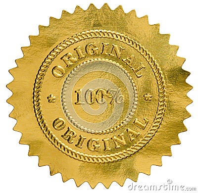 Original golden seal stamp Stock Photo