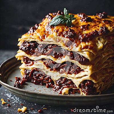 original homemade italian lasagna, classic comfort food Stock Photo