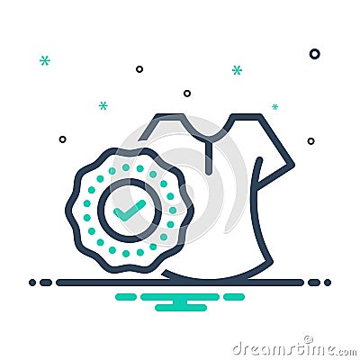 Mix icon for Original, authentic and cloth Vector Illustration
