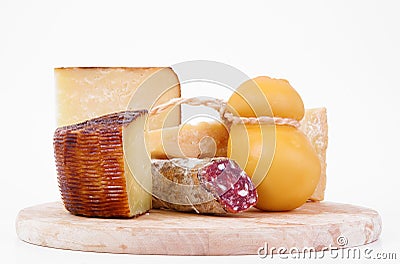 Original italian cheese chopping in white background Stock Photo