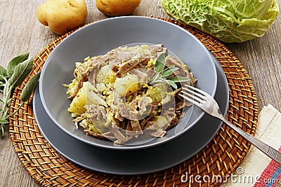 Italian pasta dish pizzoccheri Stock Photo