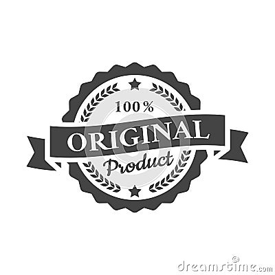 Original label with banner ribbon Vector Illustration