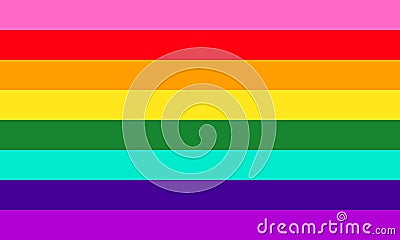 Original LGBT pride eight colors rainbow flag Vector Illustration