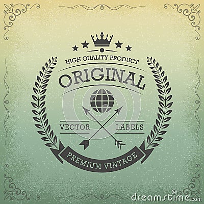 Original logo concept, Premium vintage badge, Vector label Vector Illustration