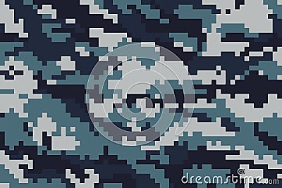 Original marine pixel camo Vector Illustration