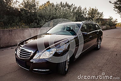 Original Mercedes E - class W212, avantgarde. Editorial Stock Photo