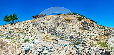 Original neolithic dwellings at Choirokoitia, Cyprus Stock Photo