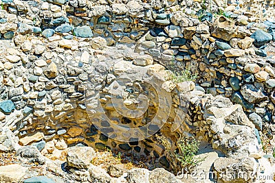 Original neolithic dwellings at Choirokoitia, Cyprus Stock Photo