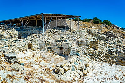 Original neolithic dwellings at Choirokoitia, Cyprus Stock Photo