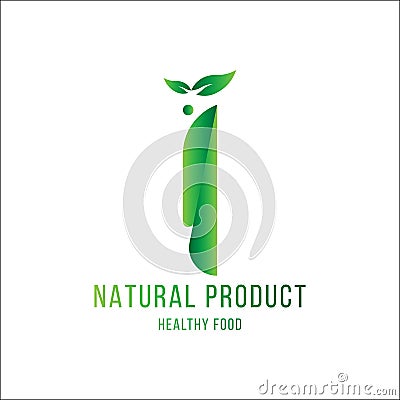 Original number 1 for logotype. Natural product with green tree leaf for logo world ecology. Flat Vector Illustration EPS10 Stock Photo