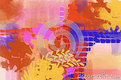 Original painting abstract plaid modern art design background fine art Stock Photo