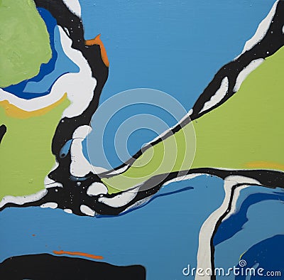 Original painting using fluid acrylic paint Stock Photo