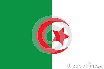 Original and simple Algeria flag isolated vector in official Vector Illustration