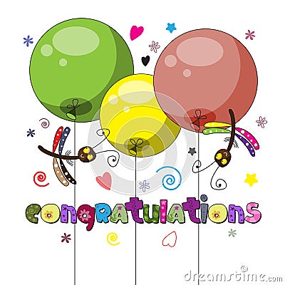 The original spelling of the word congratulations. Vector Illustration